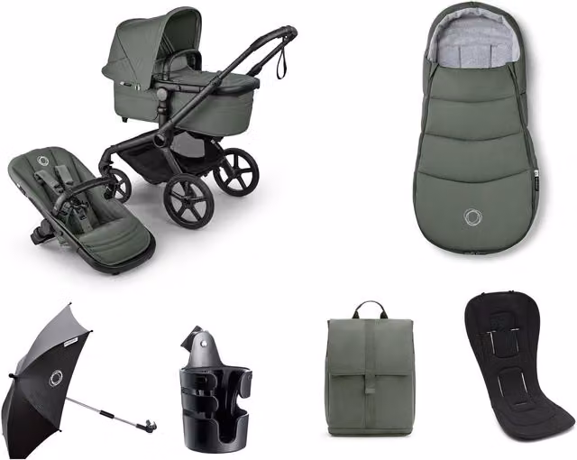 Bugaboo Fox 5 Renew Complete Pushchair Bundle in Forest Green (6 Pieces)