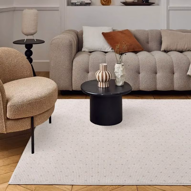THE RUGS Carmel Modern Dotted Design Soft Pile Area Rug, Grey, W: 160 cm, D: 230 cm – 4