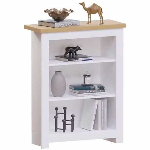 Vida Designs Arlington 3 Tier Modern MDF Bookcase in White and Grey – 2