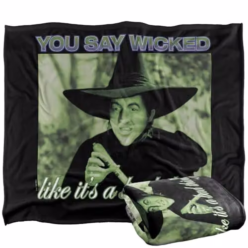 LOGOVISION The Wizard Of Oz Wicked Witch Silky Touch Super Soft Fleece Throw Blanket, Multicolour, W: 152 cm, D: 127 cm