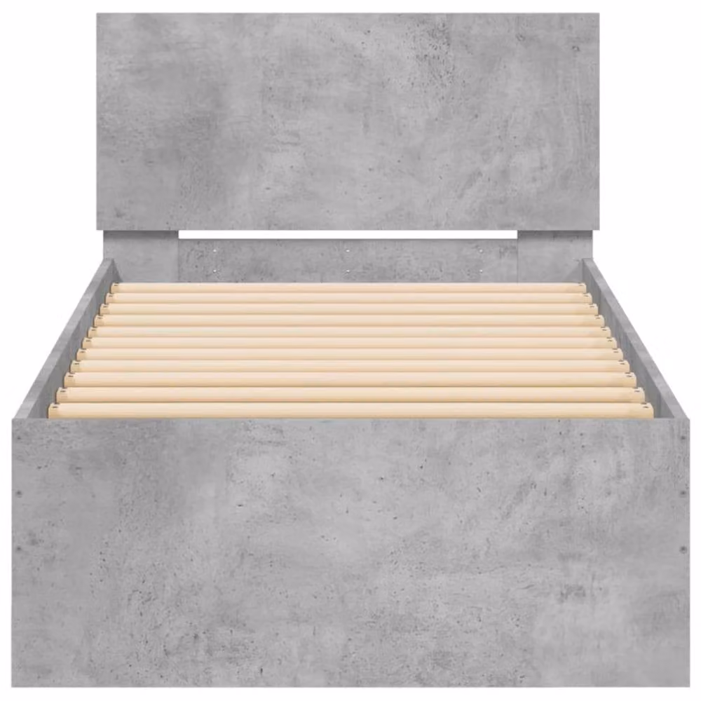 Berkfield Home Durable Bed Frame with Headboard and Lift Up Base, Grey, W/D/H: 90 x 200 x 95 cm – 3