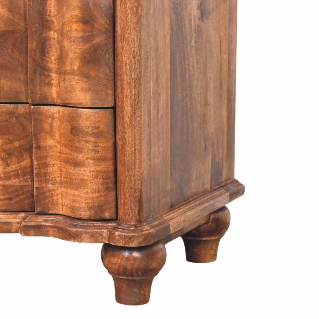 Aosom UK Valencia Solid Mango Wood Bedside Table with 3 Drawers, Brown, W/D/H: 55 x 40 x 63 cm – 5