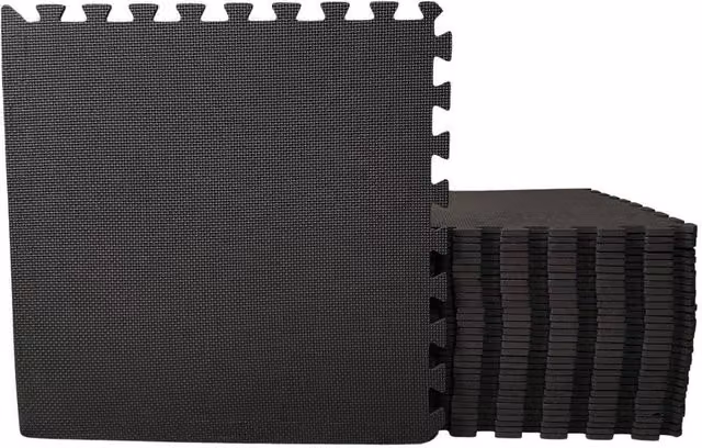 NESTLUNE 16-Piece EVA Foam Gym Floor Mats in Grey, W/D: 60 x 60 cm Each