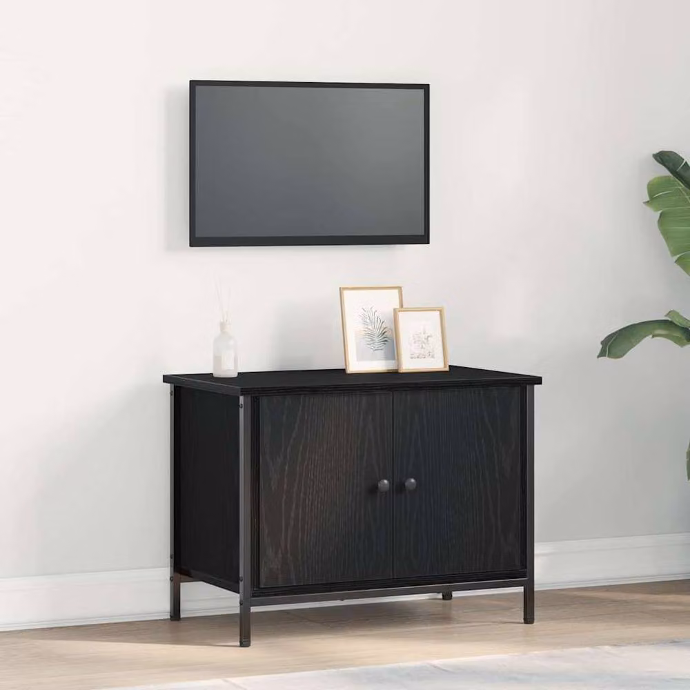 Berkfield Home Black Oak TV Stand, Black Oak Engineered Wood, W: 60 cm, D: 35 cm, H: 45 cm – 2
