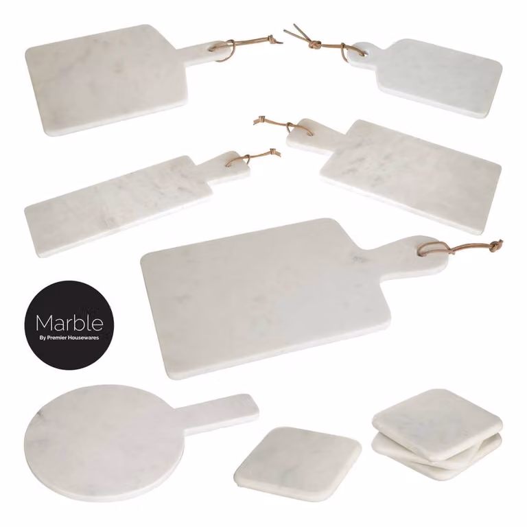 Orsina White Round Marble Serving Board with Polished Finish