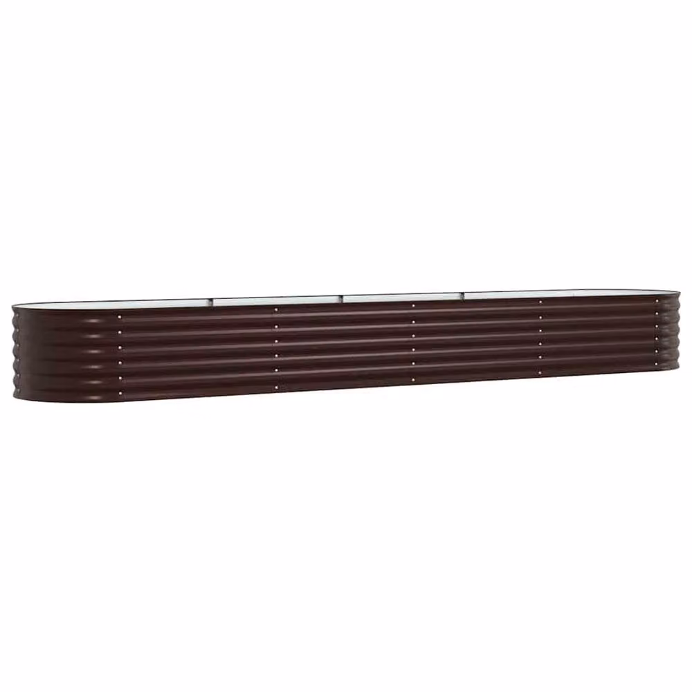 Berkfield Home Garden Raised Bed in Brown, Made of Galvanised Steel, W/D/H: 400 x 80 x 44 cm – 3