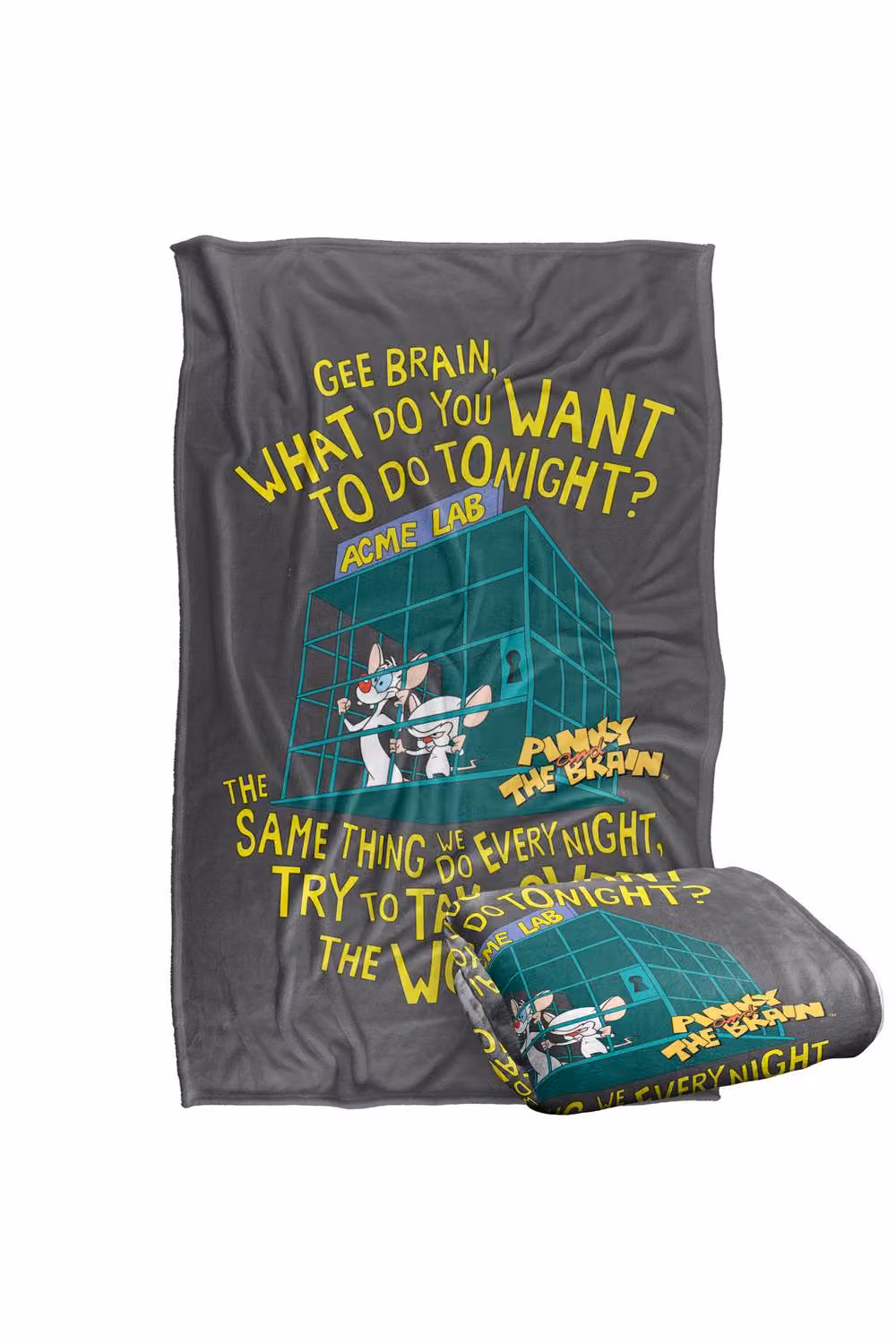 Warner Bros. Pinky and the Brain The World Super Soft Fluffy Polyester Throw Blanket, Multicolour, Large – 2