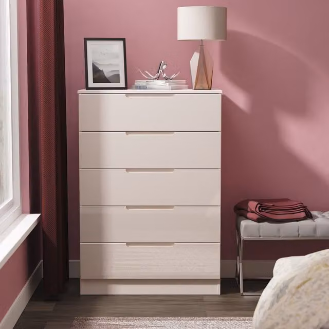 2 U Lucca 5 Drawer Chest in Taupe Beige – 1