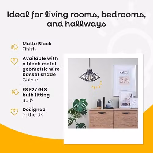 ValueLights Casco Black Metal Ceiling Pendant Canopy with E27 Fitting