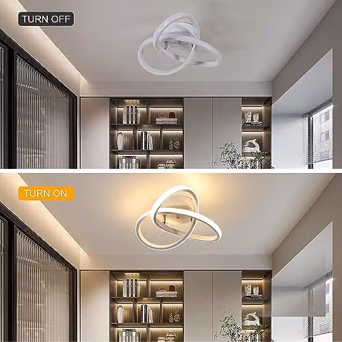 Comely Modern Flower Design LED Ceiling Light, 30W, 3300LM, Warm White 3000K, White Acrylic Fixture for Bedroom, Living Room or Kitchen – 3