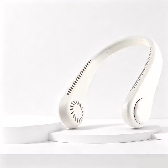 Quipulse Brushless Silent 3-speed Neck Hanging Fan in White
