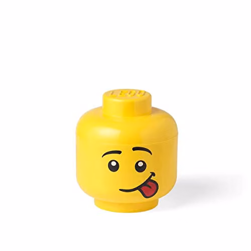 Room Copenhagen Winking Polypropylene Storage Box with Lid, Yellow, Stackable Toy Organiser for Children