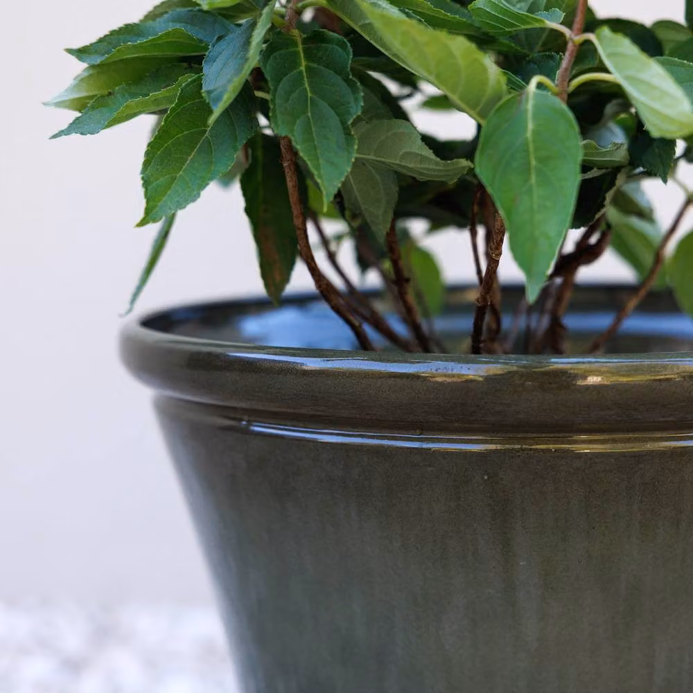 Primrose Green Ceramic Look Tapered Outdoor Garden Planter Tub – 2