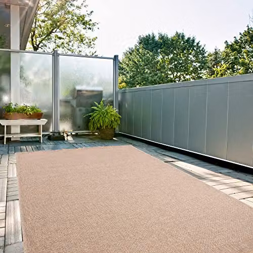 THE RUGS Nature Collection Tona Border Indoor/Outdoor Area Rug, Beige, W: 120 cm, D: 170 cm – 3
