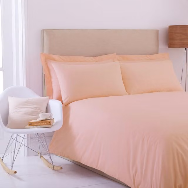 Charlotte Thomas Poetry Plain Dyed Duvet Cover Set in Pink, Single, W: 90 cm x H: 190 cm