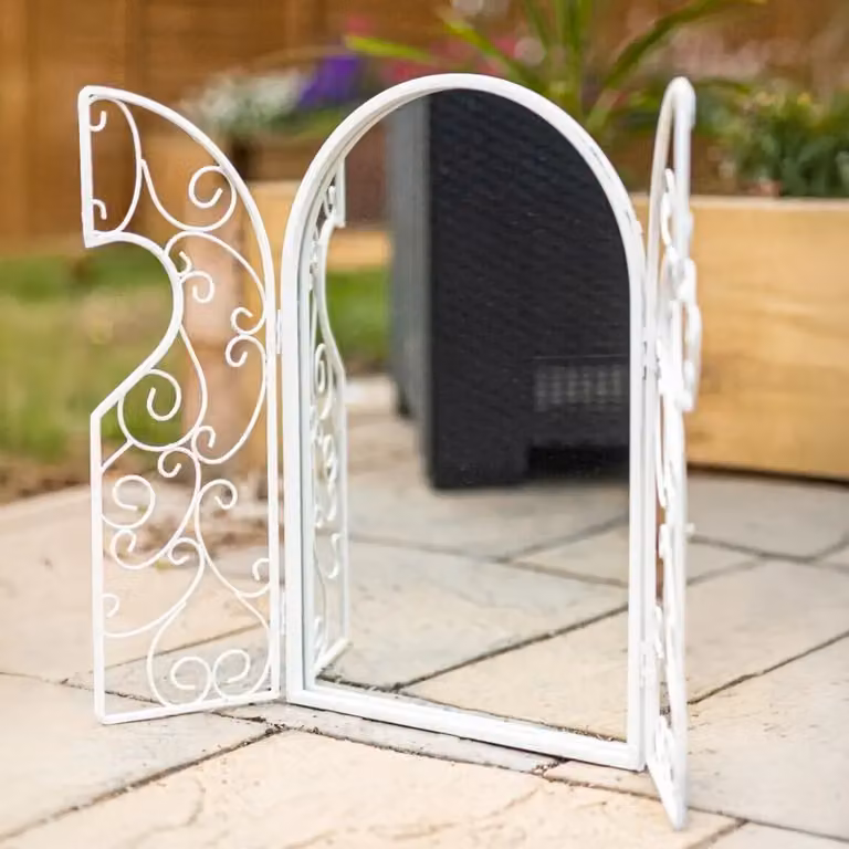 Marco Paul Large White Arch Outdoor Full Length Mirror