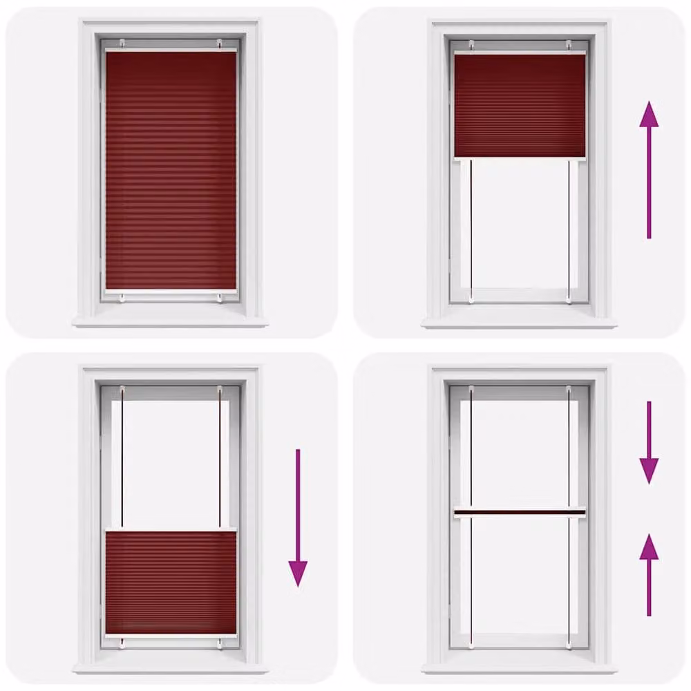 Berkfield Home Single Pleat Corded Blind in Bordeaux Red, W: 69.4 cm, H: 150 cm – 3