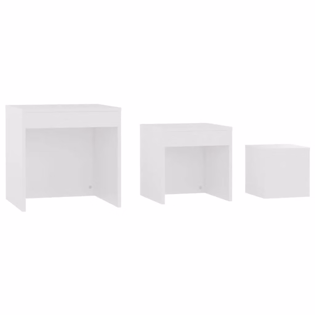 Berkfield Home Nesting Tables, 3 Piece Set in White Matt MDF – 2