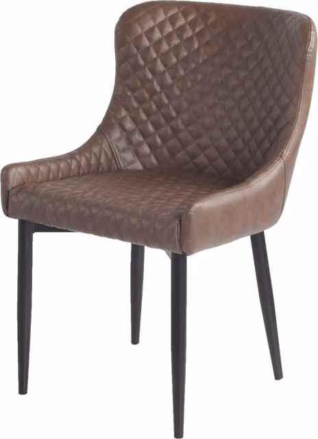 Julian Bowen Set of 2 Luxe Faux Leather Upholstered Dining Chairs in Brown and Black – 6