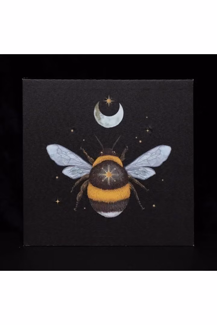 KDMD Forest Bee Light Up Canvas Plaque in Black, W/D/H: 30 x 30 x 1 cm – 2