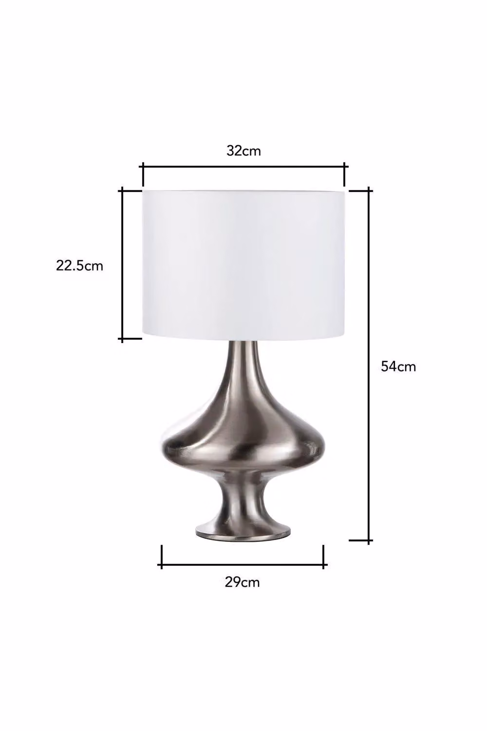 BHS Lighting Caen Modern Table Lamp in Silver and White – 2