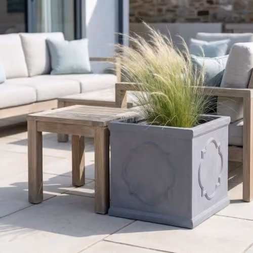 Idealist Grey Reinforced Stone Square Garden Planter, 45 x 45 cm – 7