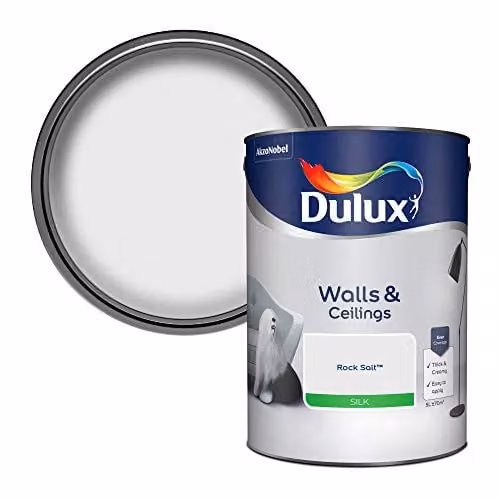 Dulux Walls and Ceilings Silk Emulsion Paint in White, 5L – 1