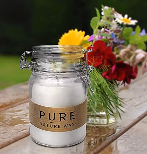Serenityy Pure Olive Wax Jar Candle, White, H 12 cm x W 7 cm x D 12 cm – 3
