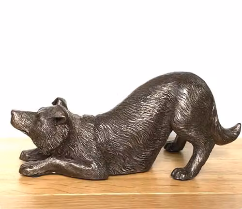 Animal Crackers Border Collie Dog Figurine in Bronze – 3