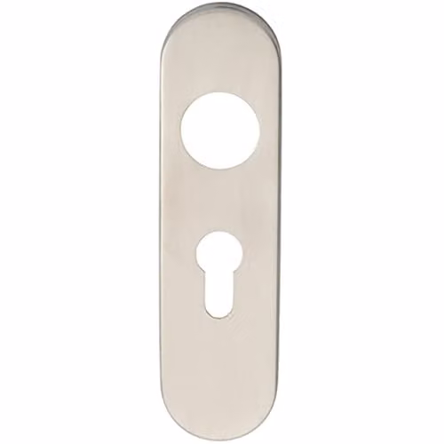 Loops Radius Lock Euro Cylinder Plate Cover in Silver Stainless Steel, W: 170 mm, D: 45 mm, H: 8 mm