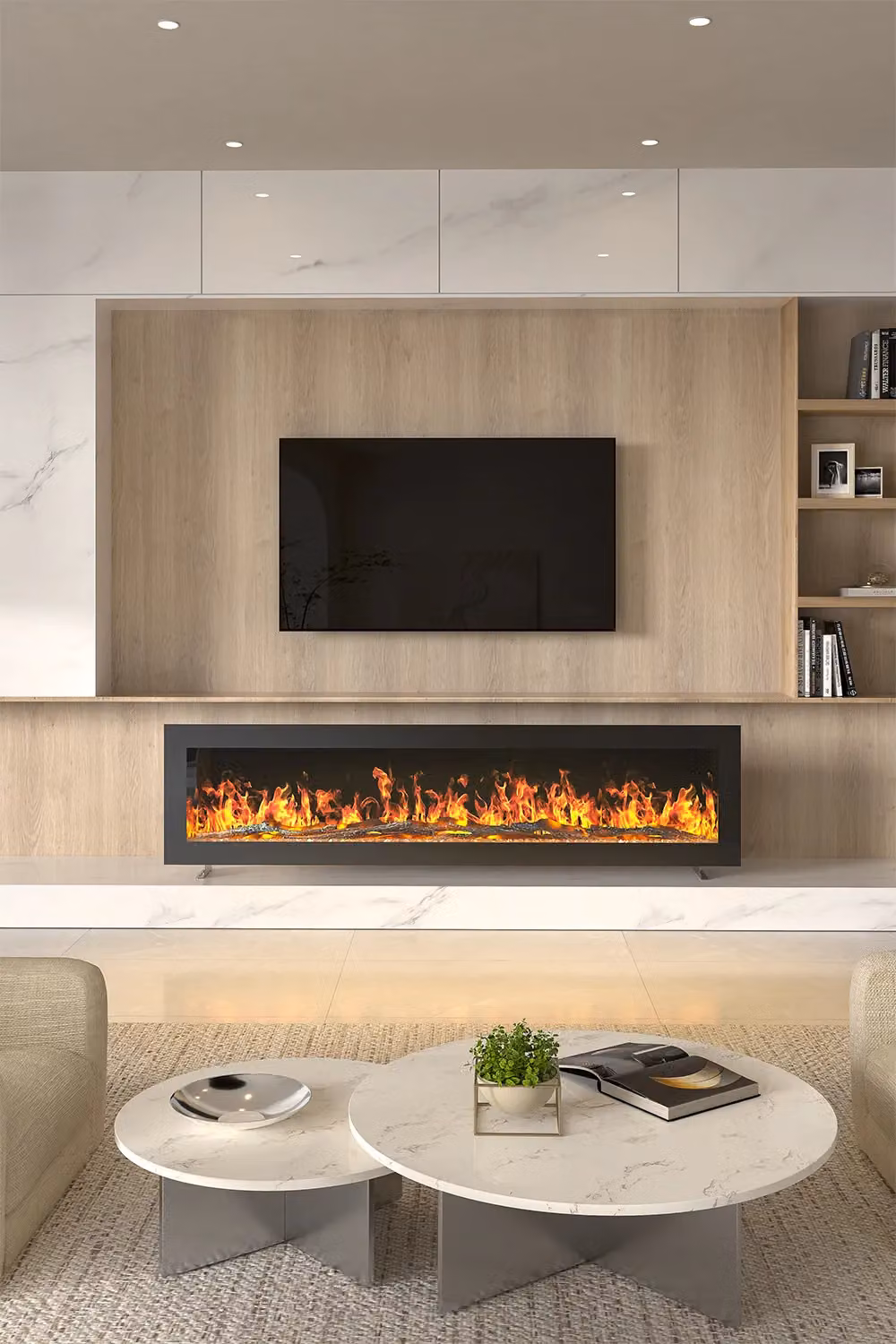 Living and Home 60 inch Wall Mount Electric Fireplace in Black – 2