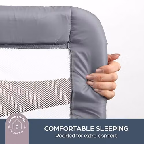 Dreambaby Milan Padded Toddler Bed Guard in Grey, W: 110 cm, H: 45.5 cm – 2