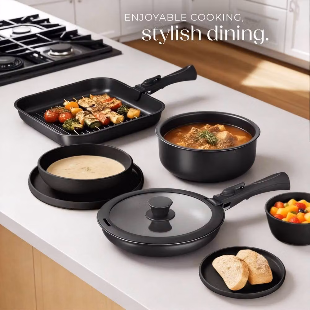 tectake Kitchen Starter Set Una/Parma in Black – 5