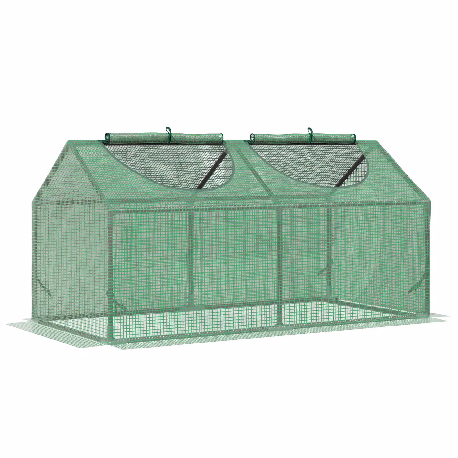 OUTSUNNY Mini Greenhouse Small Plant Grow House with Windows in Bright Green, W/D/H: 60 x 60 x 60 cm – 2