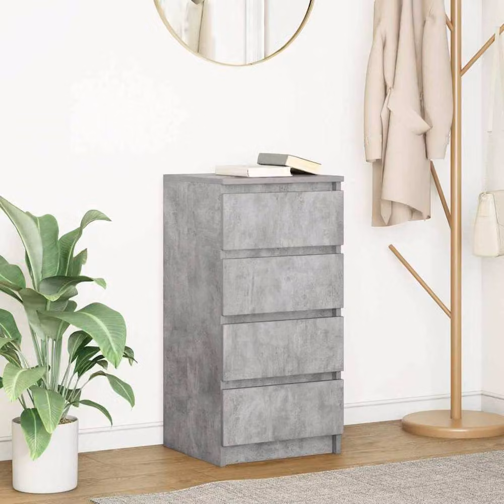 Berkfield Home Sideboard in Concrete Grey, W/D/H: 37.5 x 35.0 x 76.0 cm – 1