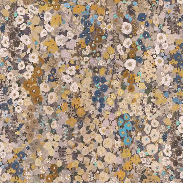 House of Hackney Hollyhocks Botanical Floral Wallpaper in Beige and Multicolour