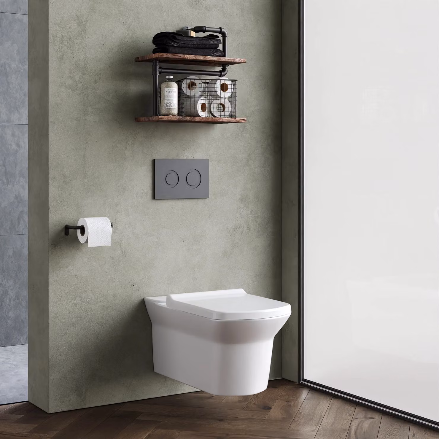 Balterley Spirit Square Wall Hung Ceramic Toilet Pan with Soft Close Seat, White, W: 40 cm, D: 52.5 cm, H: 40 cm – 3
