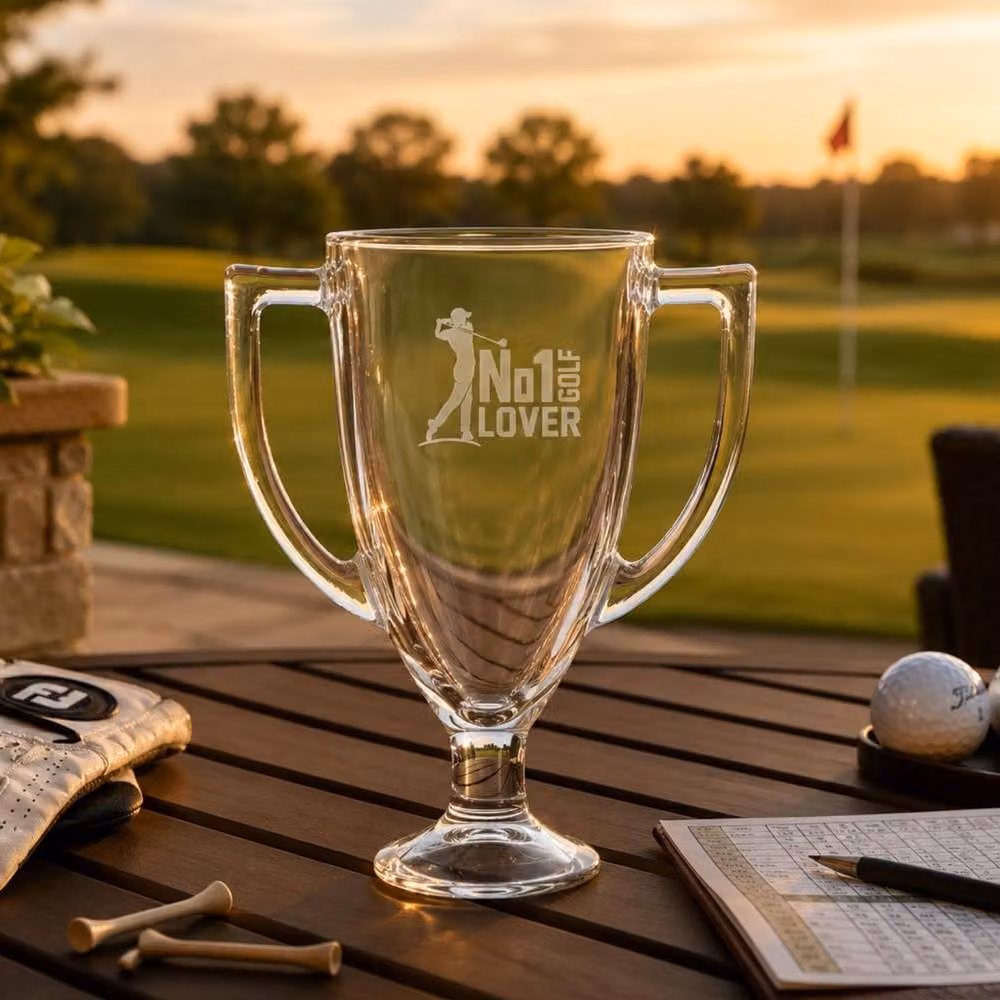 Top 3 No 1 Golf Lover Trophy Beer Pint Glass, Clear, 568 ml – 4