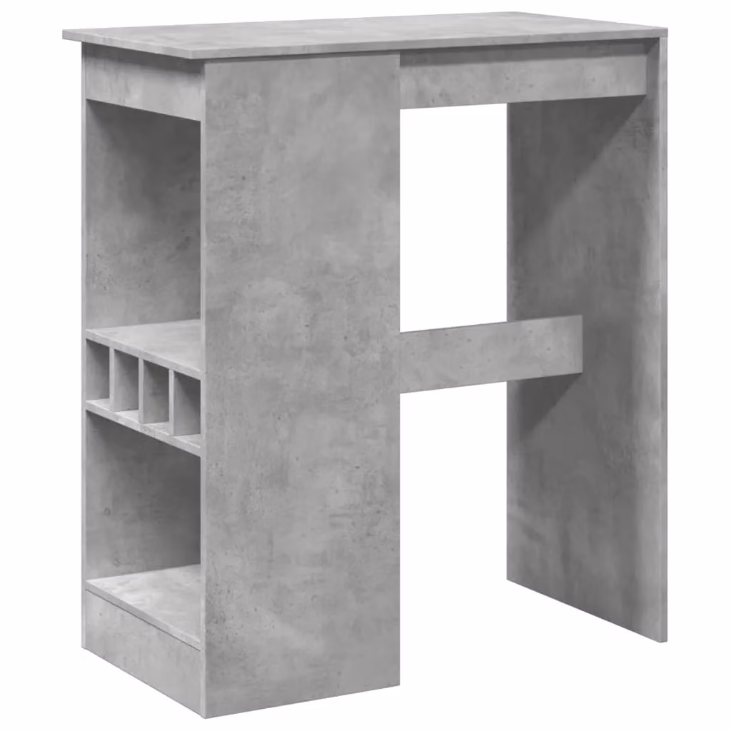 Berkfield Home Bar Table with Racks in Concrete Grey, W/D/H: 90 x 47.5 x 103.5 cm – 2