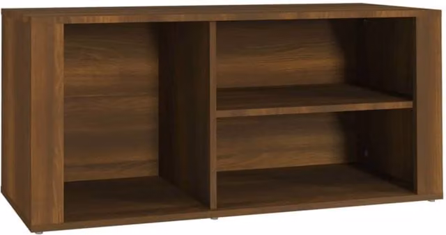Berkfield Home Brown Oak Shoe Cabinet with Integrated Seat, W/D/H: 100 x 35 x 45 cm