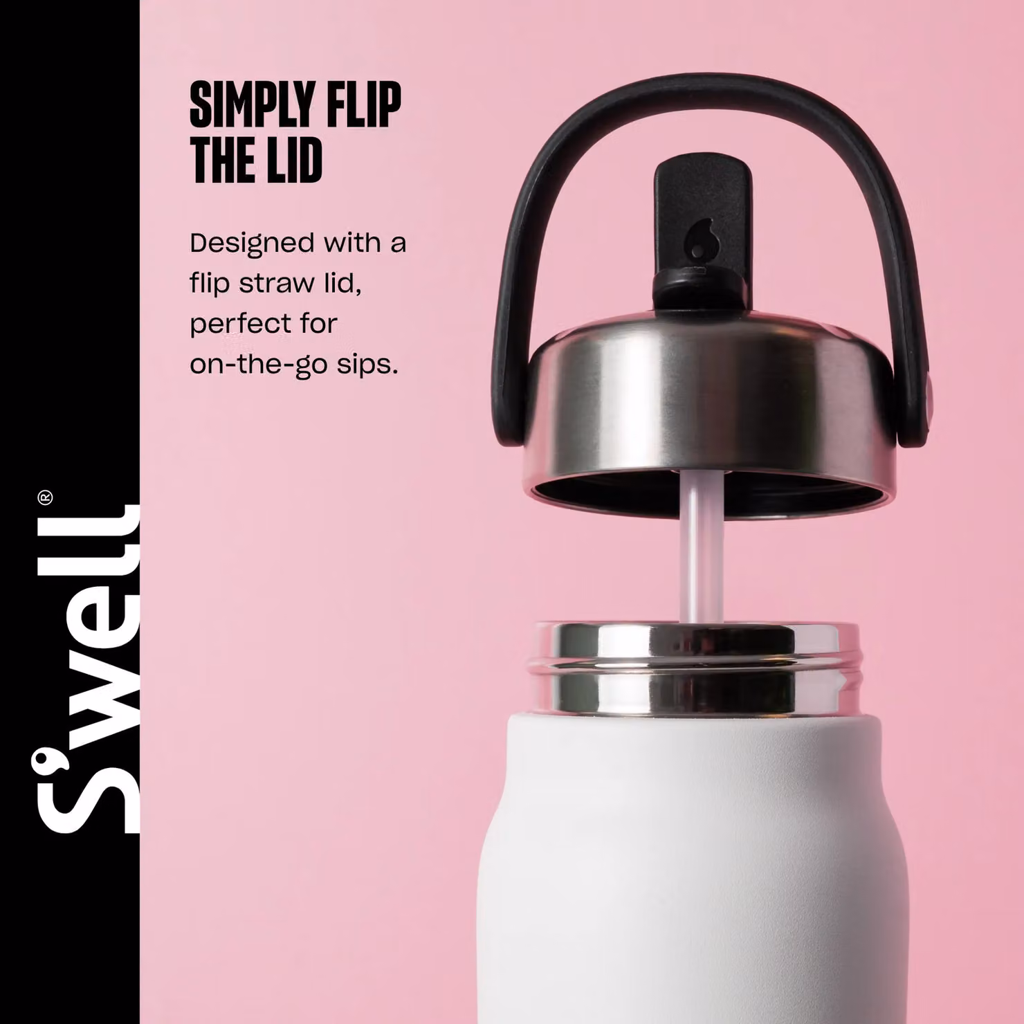 S'well Explorer Stainless Steel Vacuum Insulated Water Bottle with Straw Lid, White Moonstone and Grey, 700ml – 4