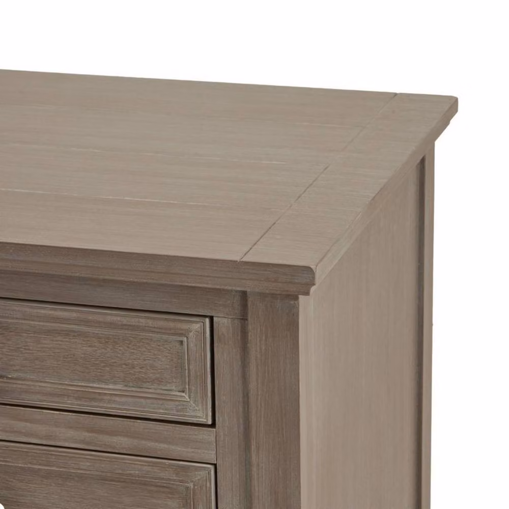 Lemon Pavilion Furniture and Decor The Serene Collection Three Drawer Bedside Table in Grey, W: 48 cm, D: 43 cm, H: 59 cm – 3