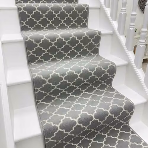 runrug Avanti Stair Runner Carpet in Light Grey, W: 70 cm, L: 630 cm – 1