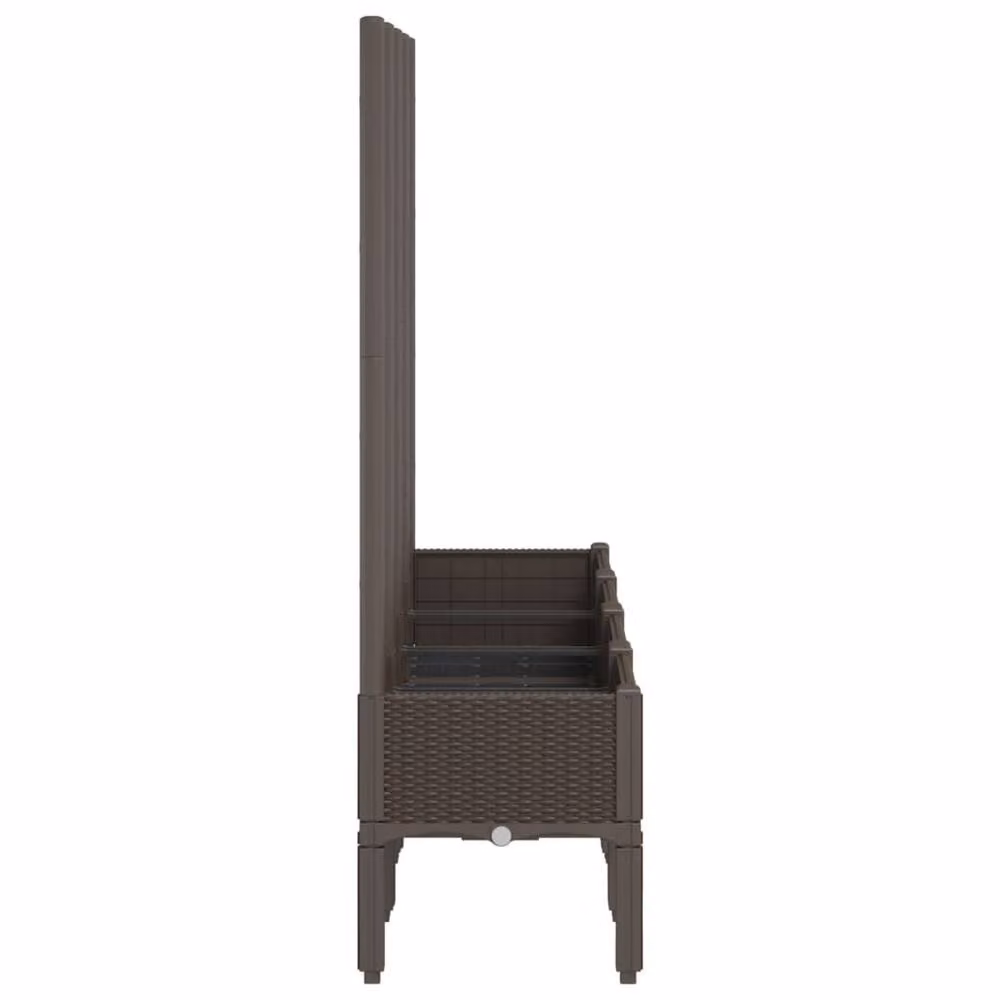Berkfield Home Garden Planter with Trellis in Brown, W/D/H: 160 x 40 x 142 cm – 4