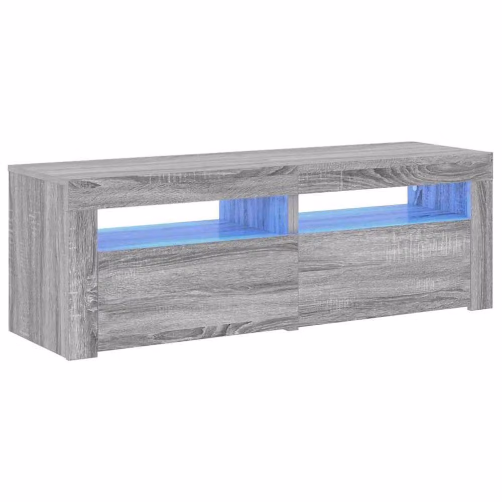 Berkfield Home Modern TV Cabinet with LED Lights in Grey Sonoma, W/D/H: 120 x 35 x 40 cm – 3