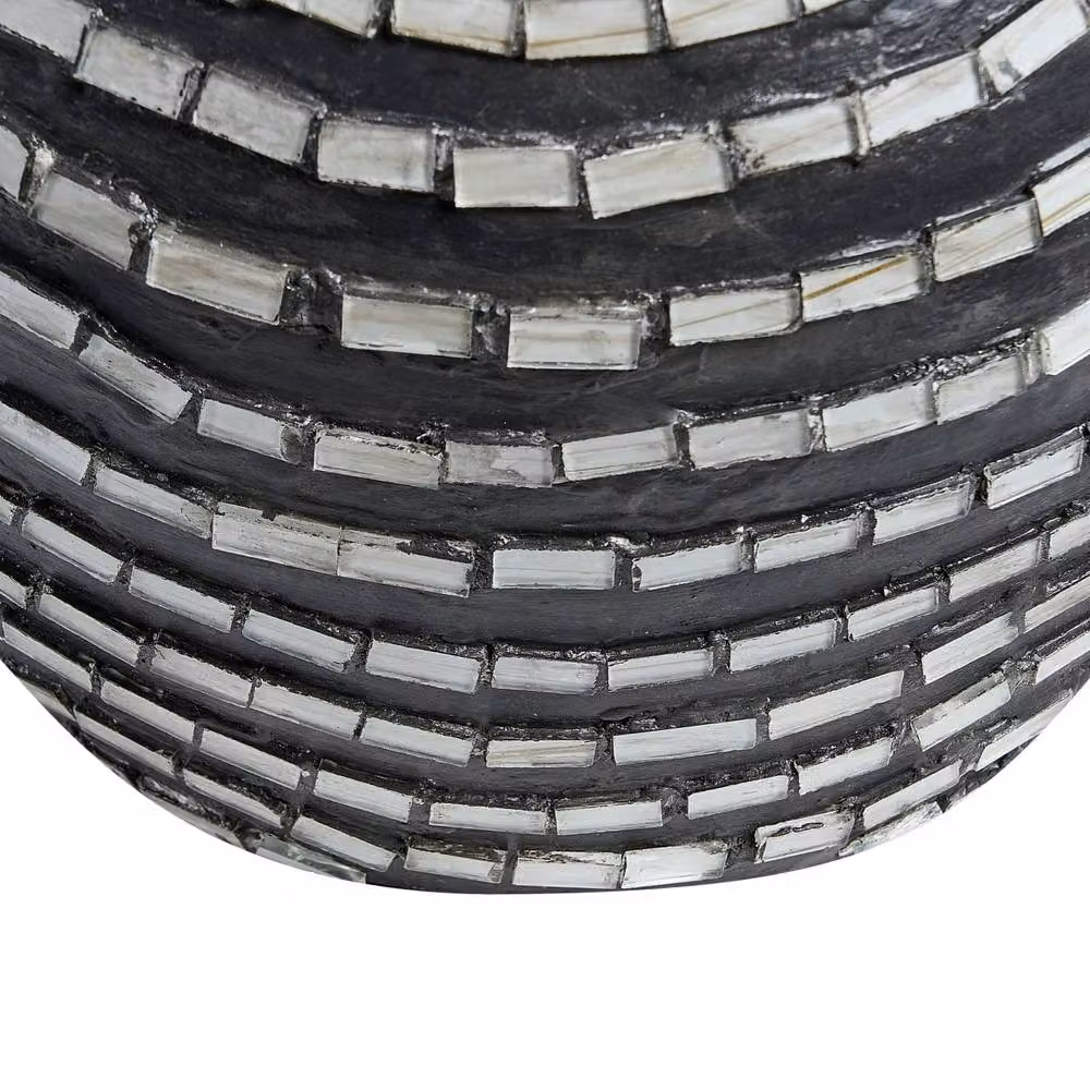 Wyld and Coco Modern Black and White Striped Ceramic Tabletop Vase, Height: 35 cm – 5