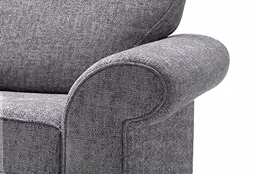 Abakus Direct Ingrid 2 Seater Sofa in Steel Grey with Braided Chenille Fabric, W/D/H: 194 x 95 x 90 cm – 4
