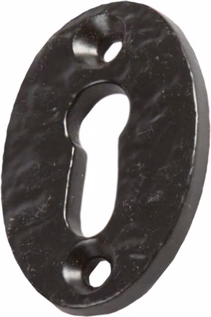 Hammer and Tongs Matt Black Iron Rustic Escutcheon Plate