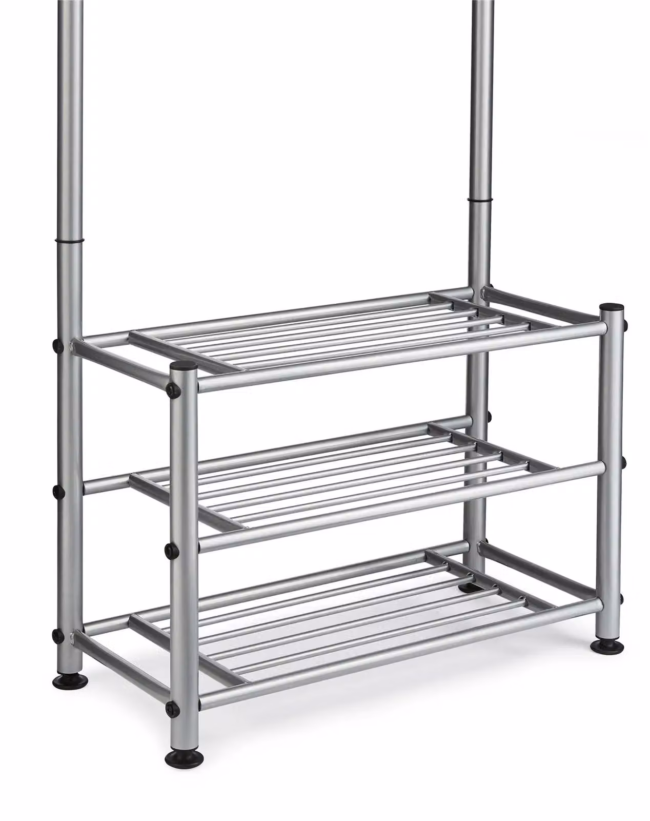 House of Home Multi-Purpose Hallway Clothes Stand in Grey with 18 Hooks and 2 Shoe Shelves W/D/H: 80 x 31 x 188 cm – 2
