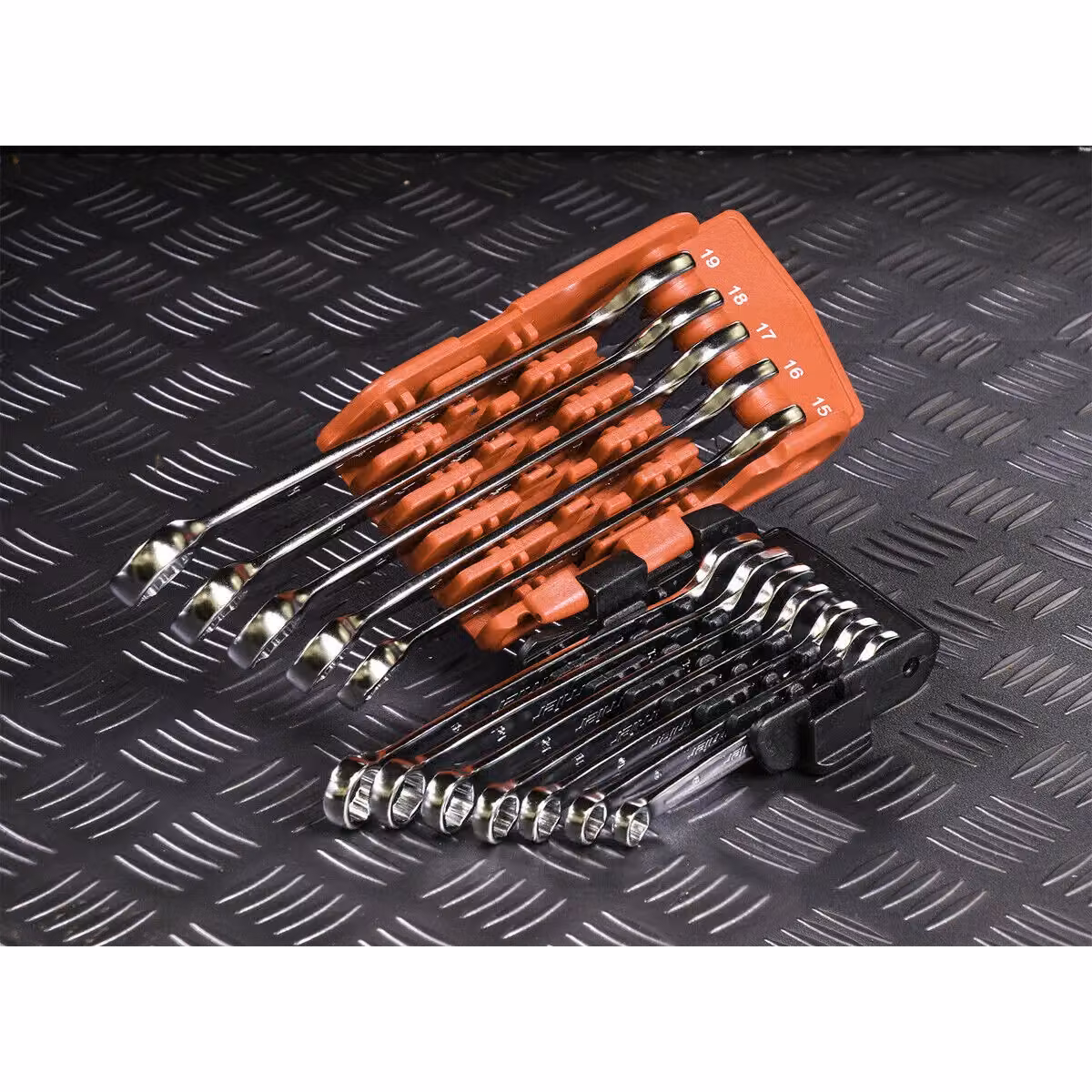 Loops 12pc Offset Angled Combination Spanner Set in Silver and Multicolour Chrome Vanadium – 3